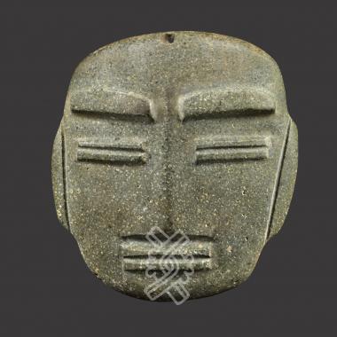 Masque représentant un visage humain Mezcala Guerrero Mexique  de la Galerie Mermoz